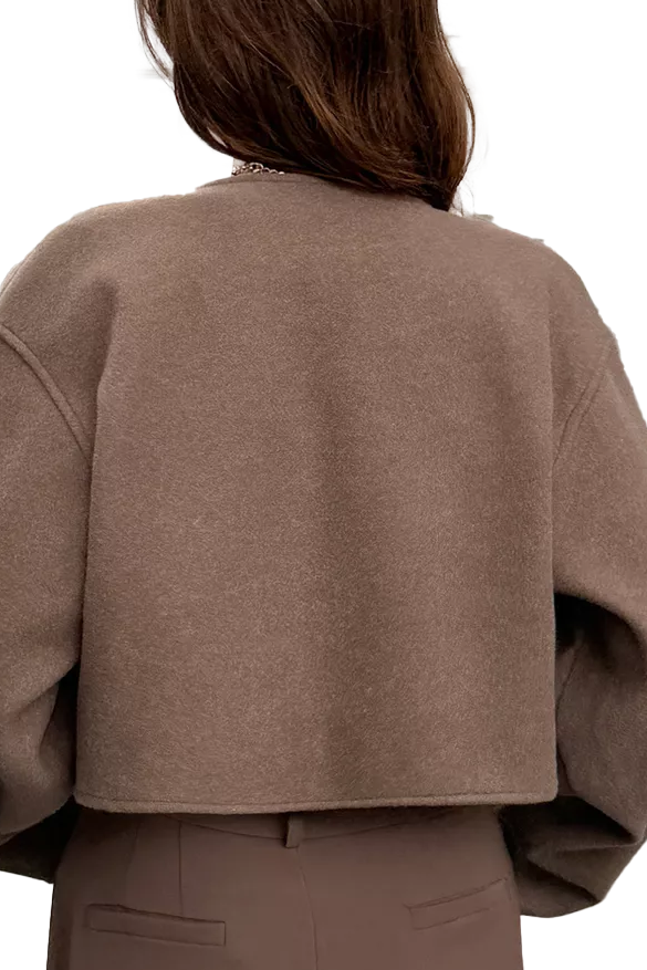 Button Front Cropped Jacket