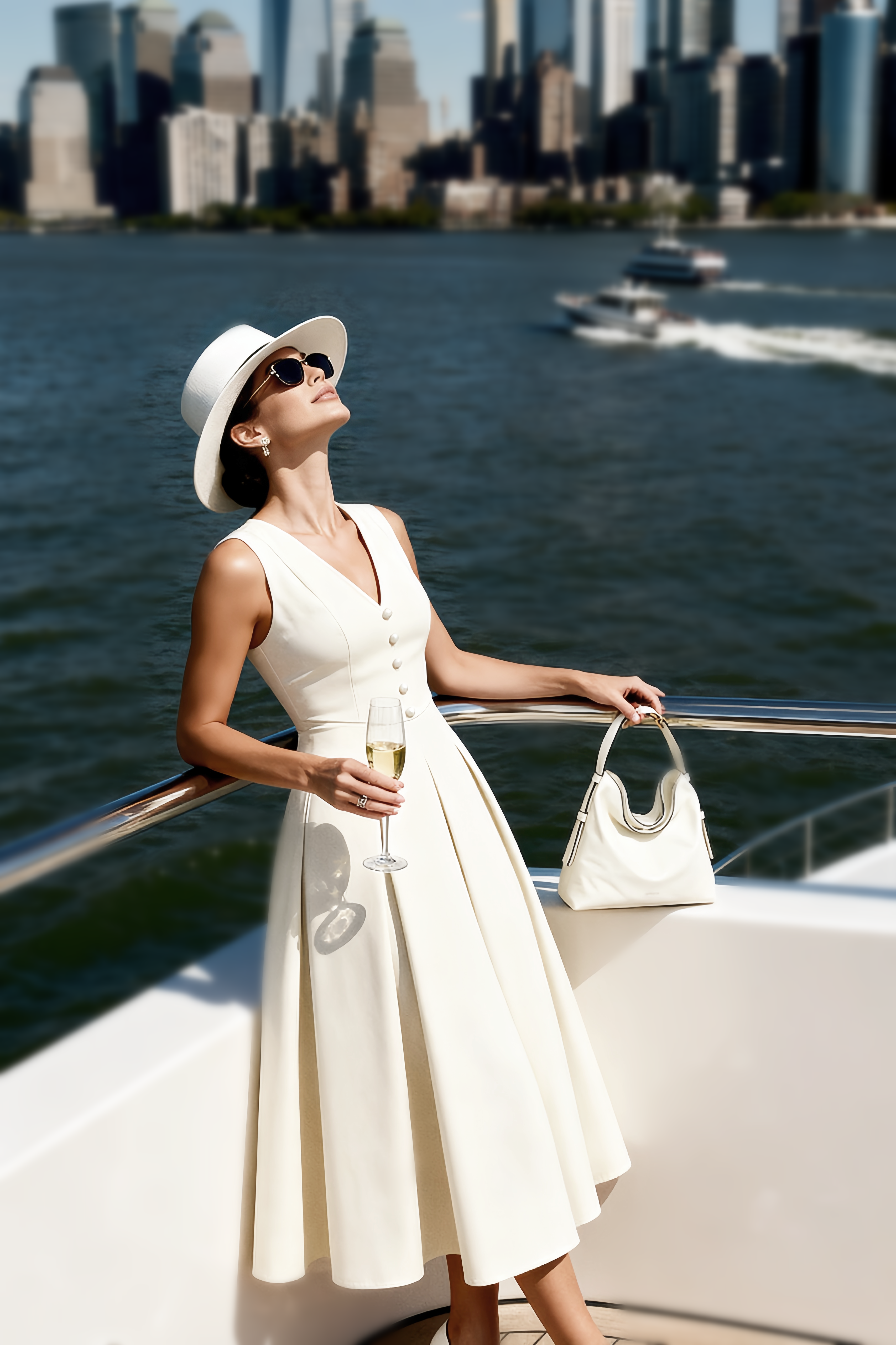 V-Neck Midi Dress