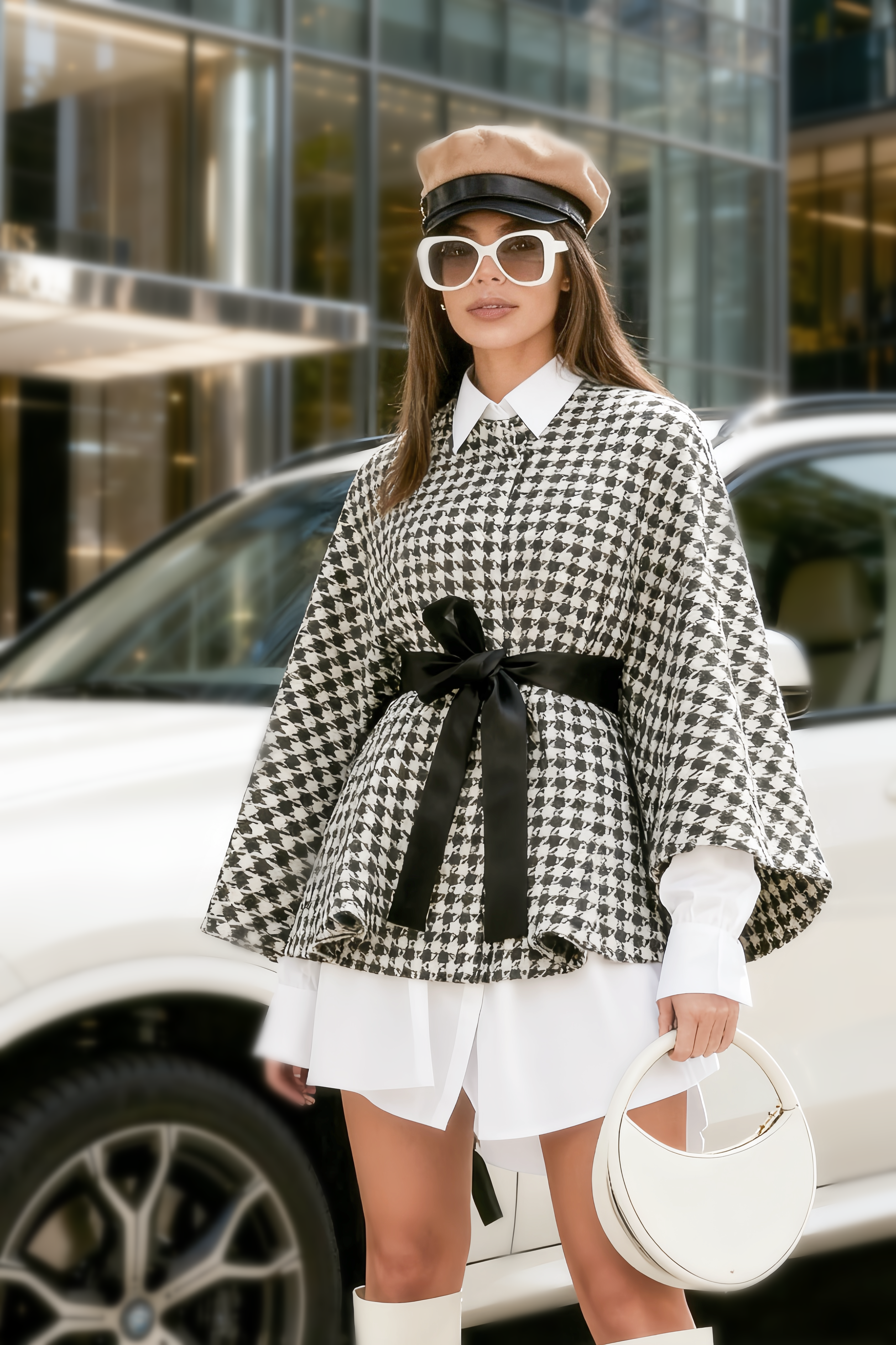 Houndstooth Trench Coat
