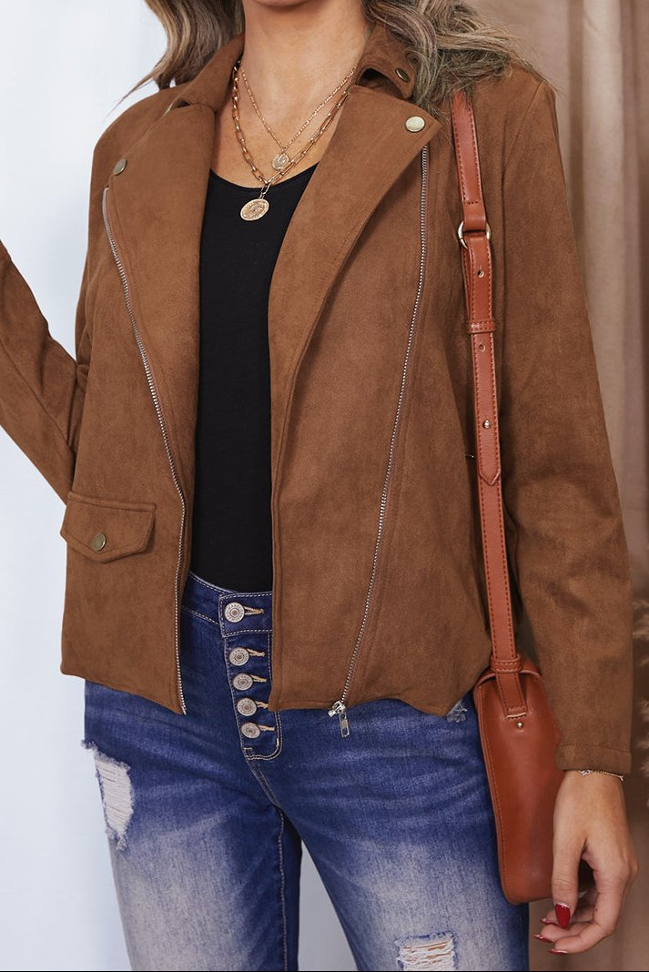 Suede Moto Jacket