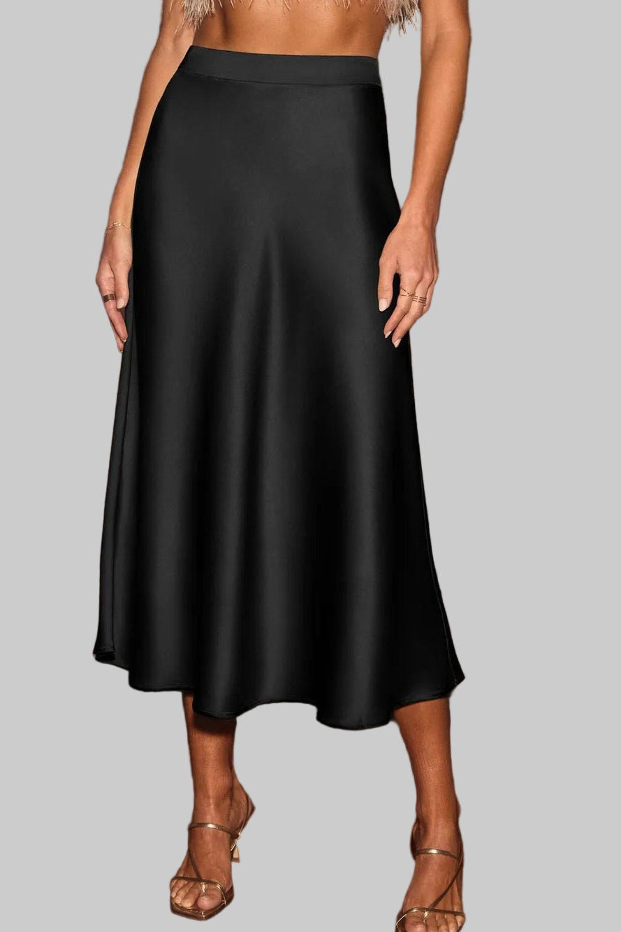 Satin Midi Skirt