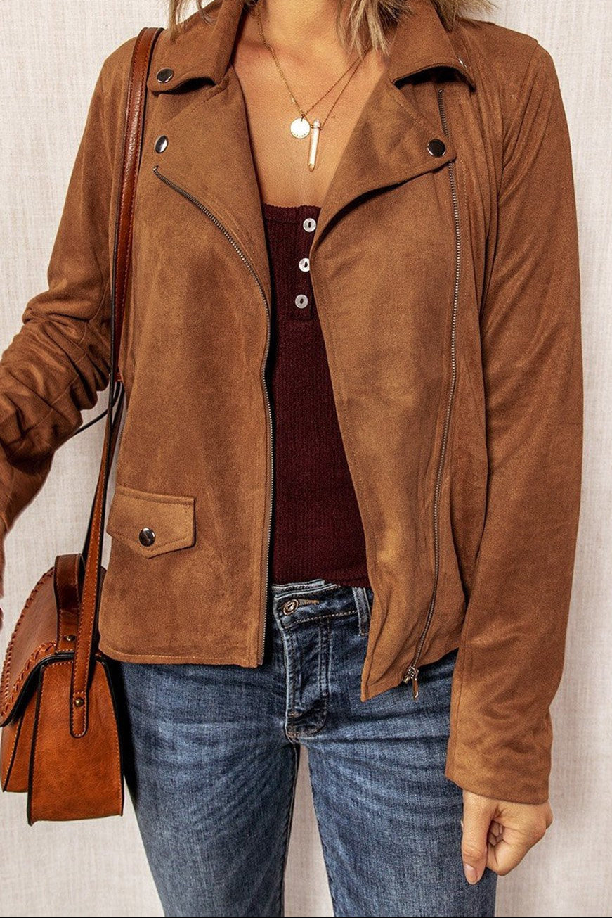 Suede Moto Jacket