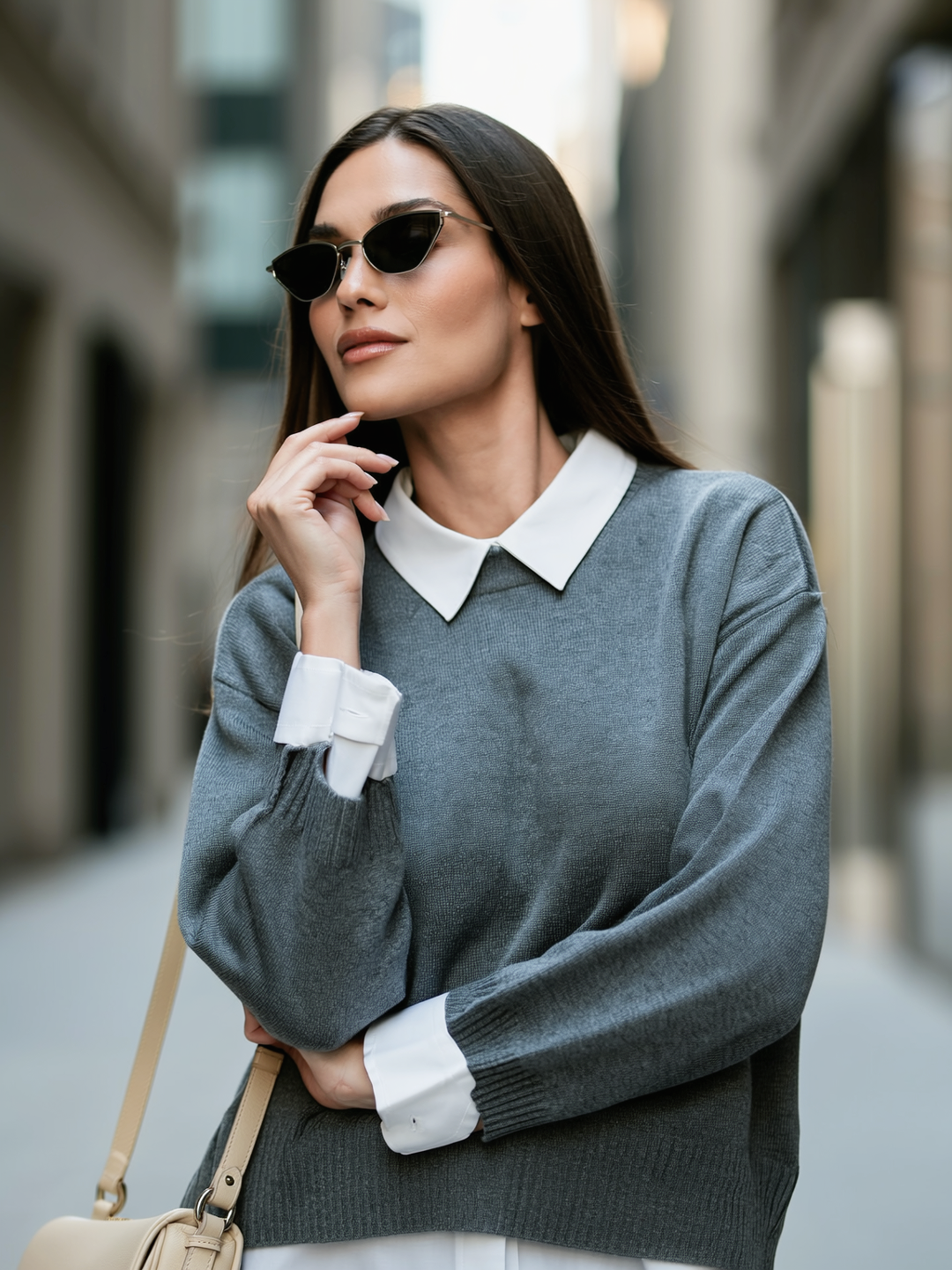 Ribbed Dropped Shoulder Sweater