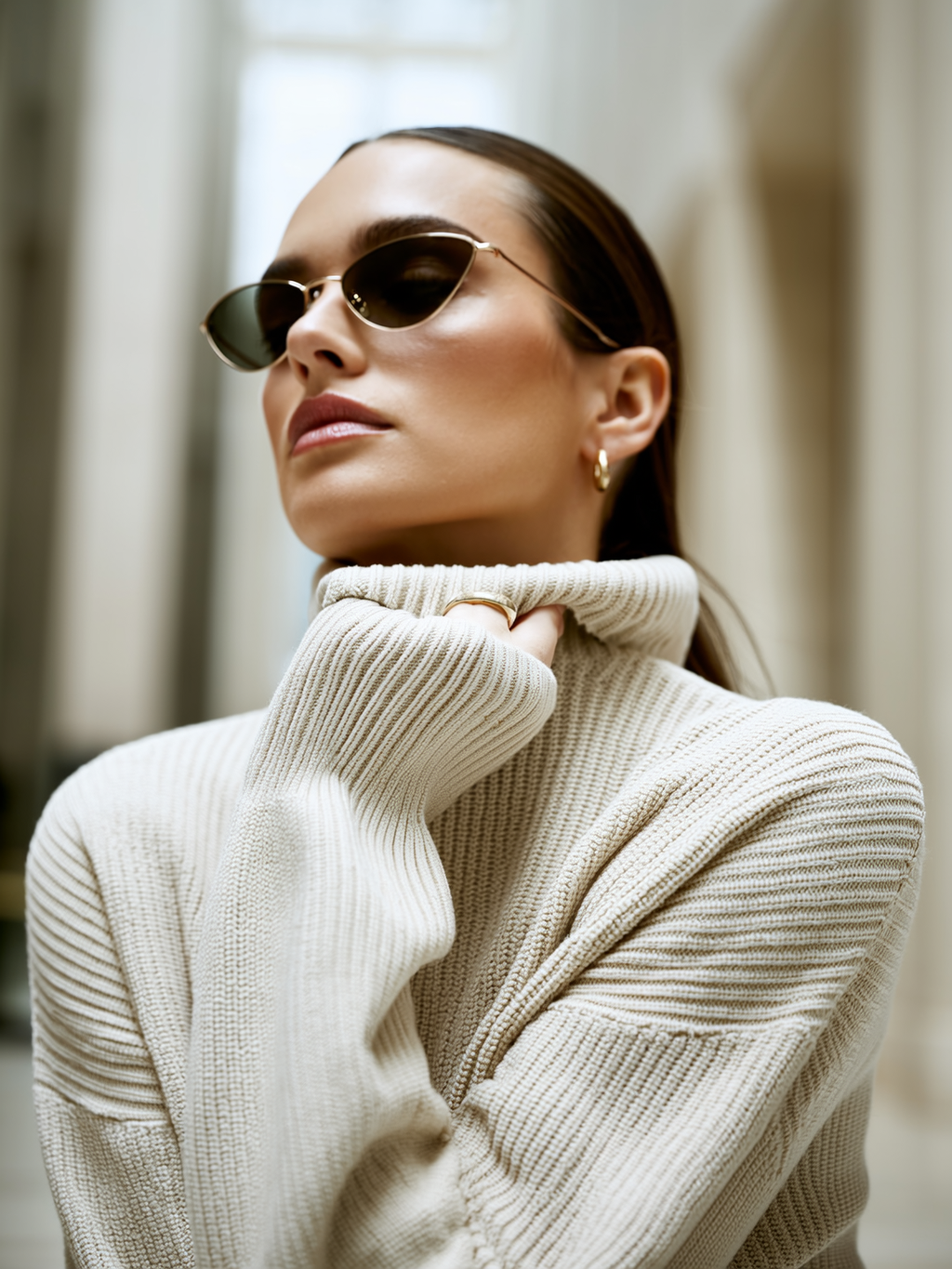 Turtleneck Dropped Shoulder Sweater