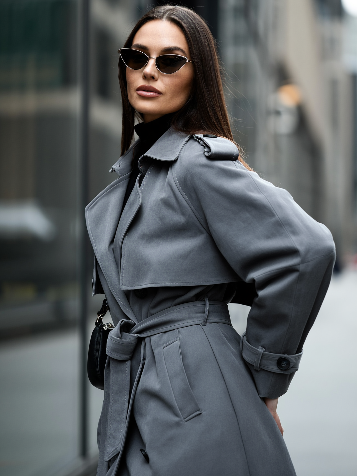 Faux Suede Belted Trench Coat