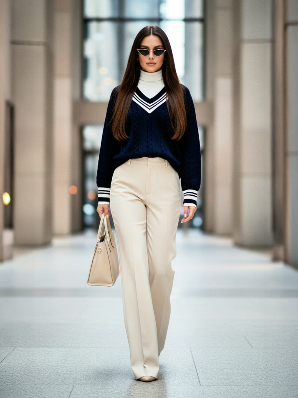 Striped V-Neck Sweater
