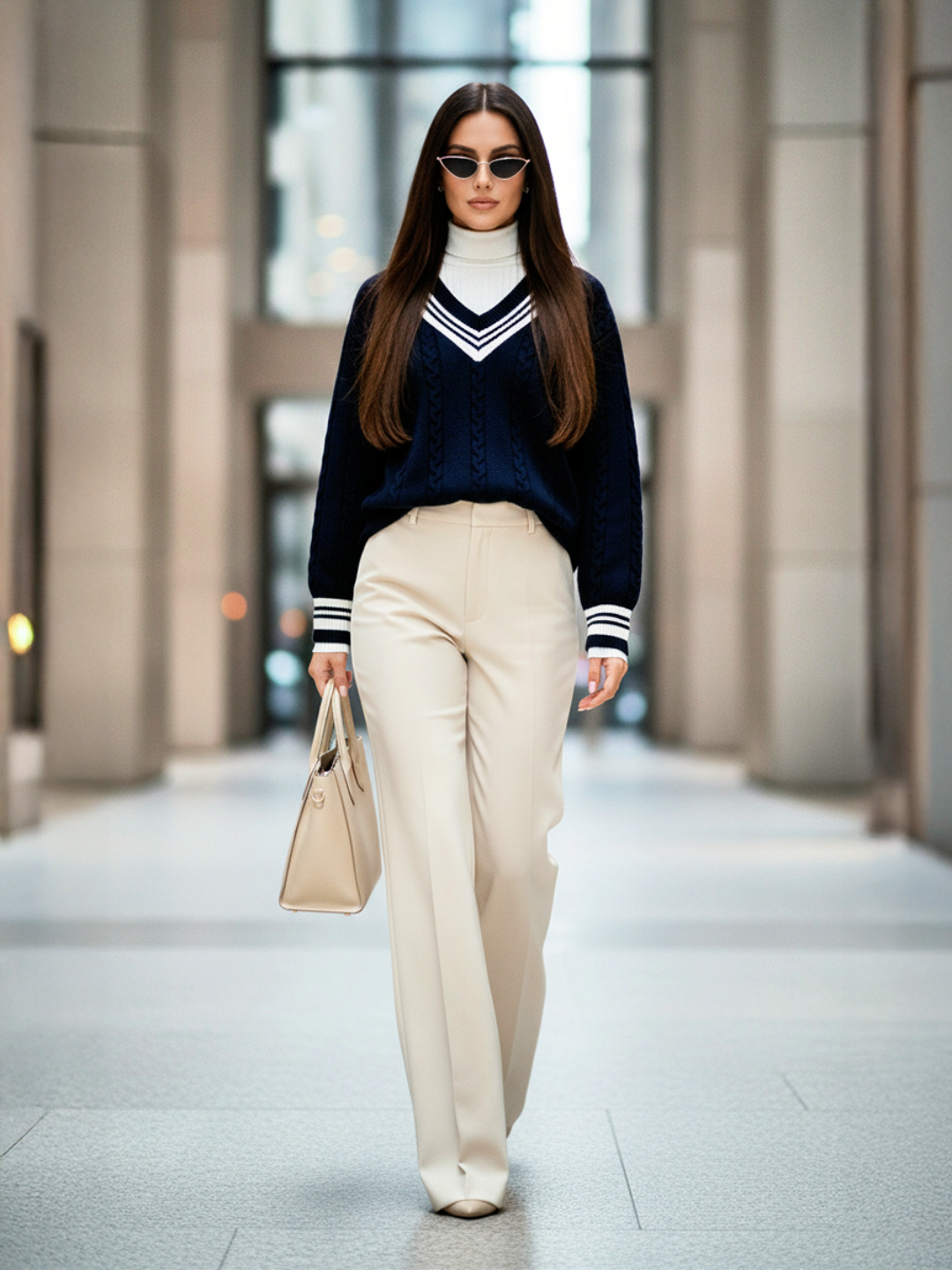 Striped V-Neck Sweater