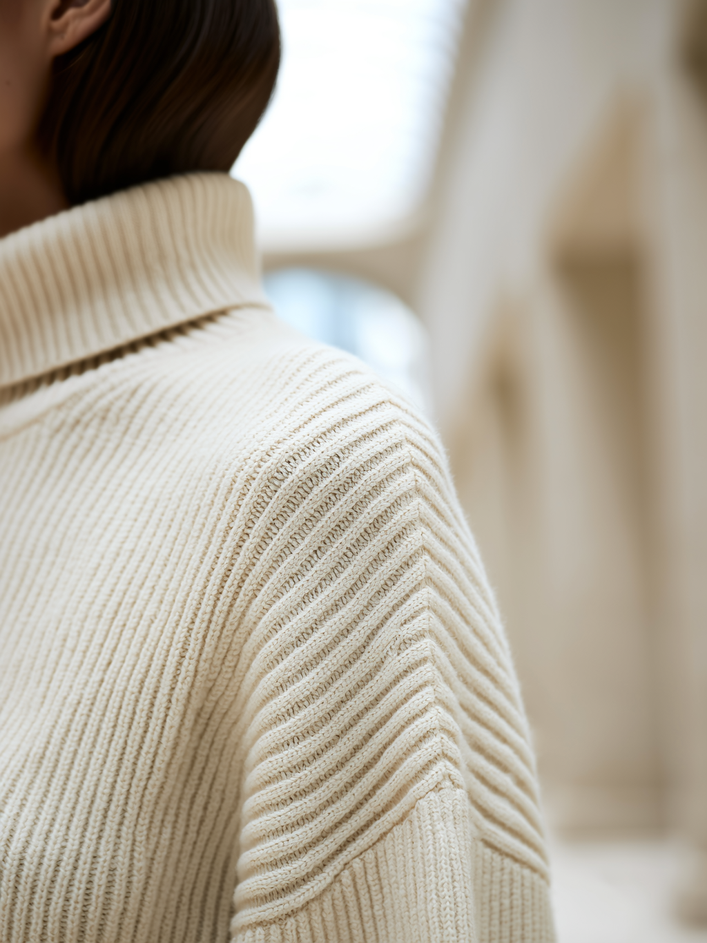 Turtleneck Dropped Shoulder Sweater