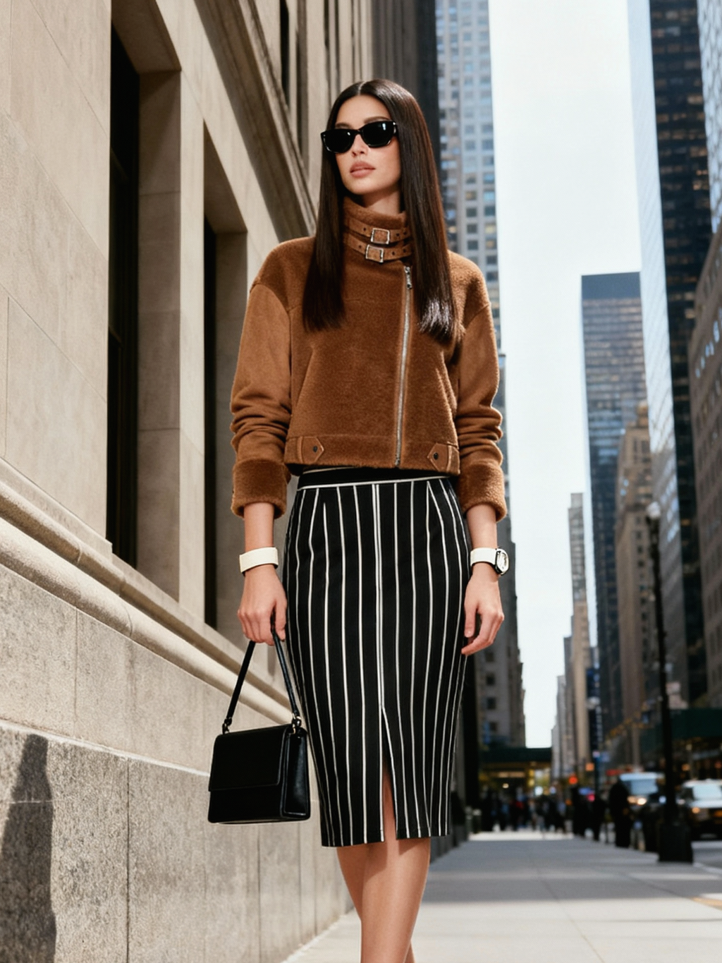 Brown Faux Fur Short Jacket