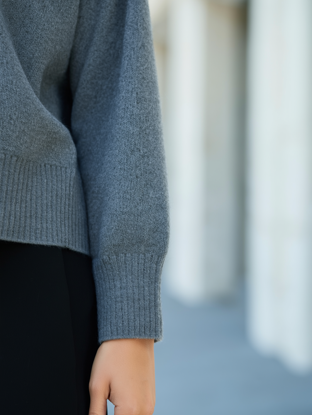 Ribbed Dropped Shoulder Sweater