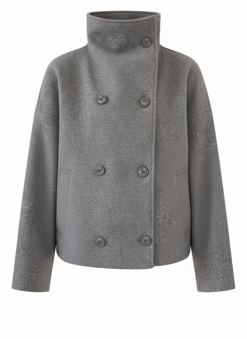 Short Woolen Single Breasted Coat