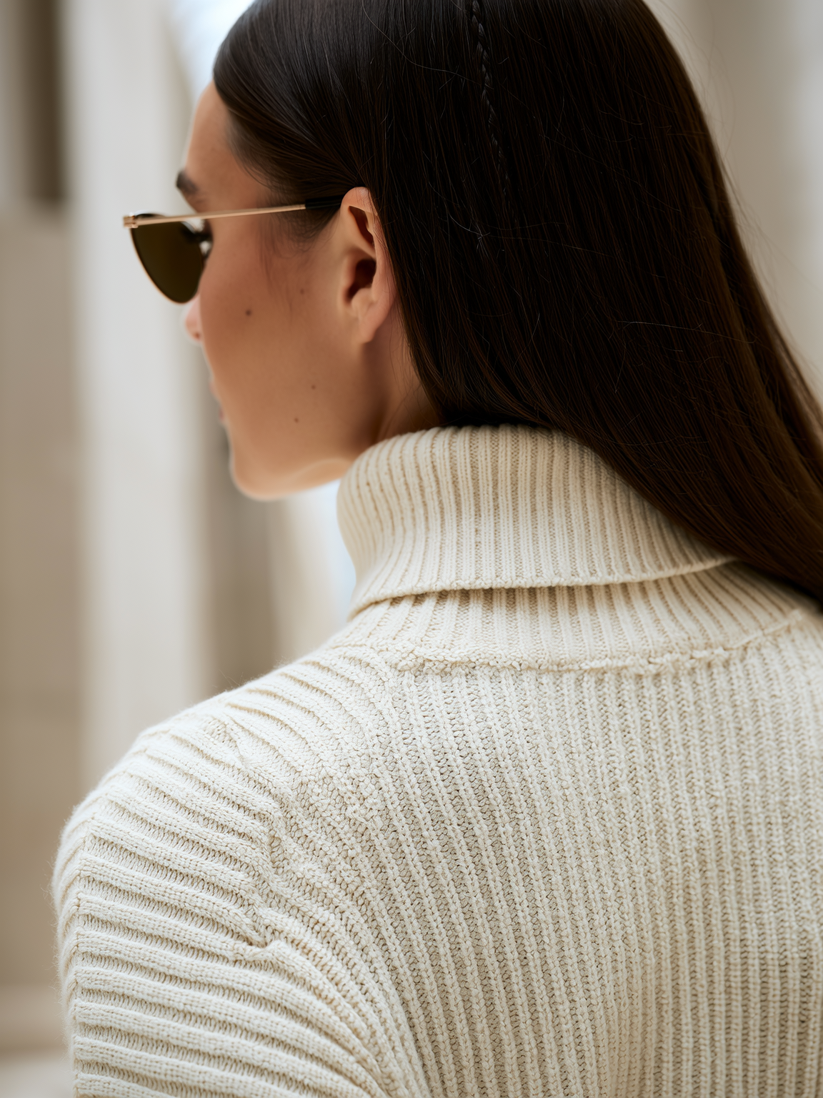 Turtleneck Dropped Shoulder Sweater