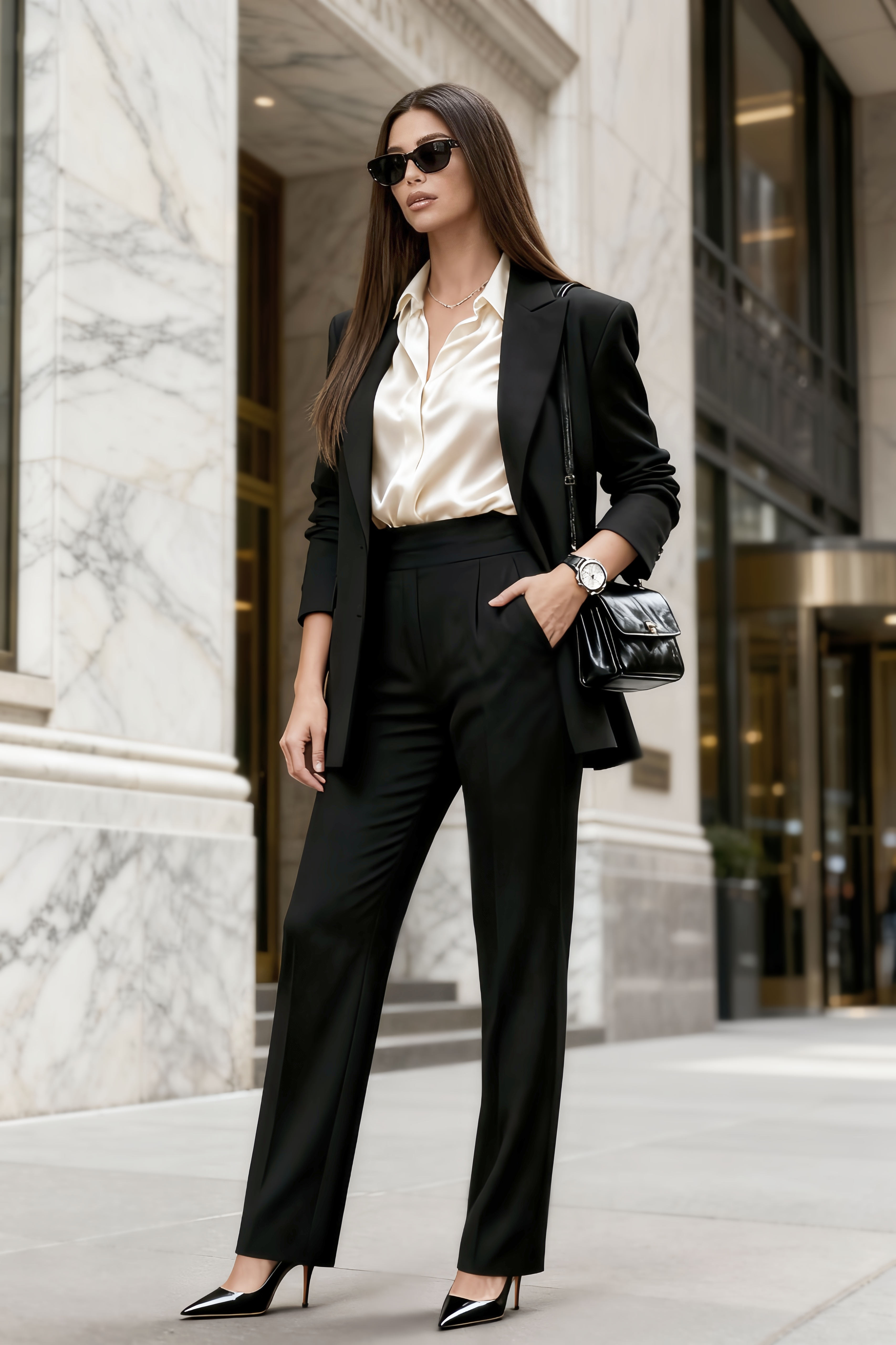 Button Up Long Sleeve Blazer