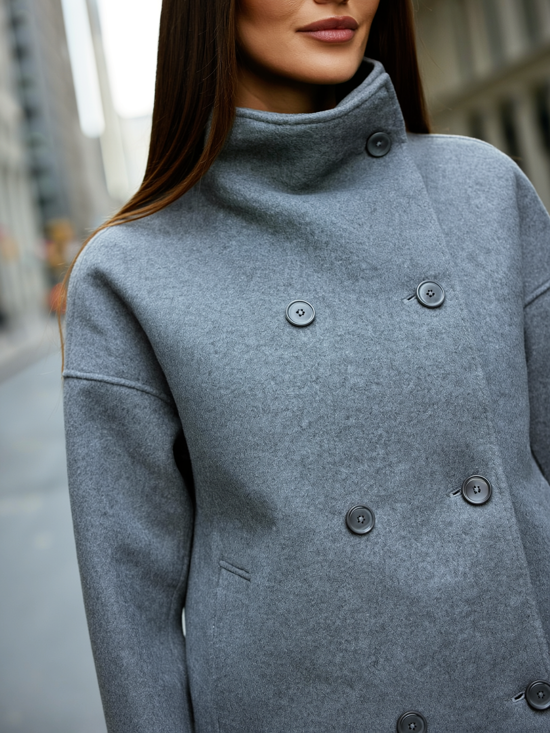 Short Woolen Single Breasted Coat