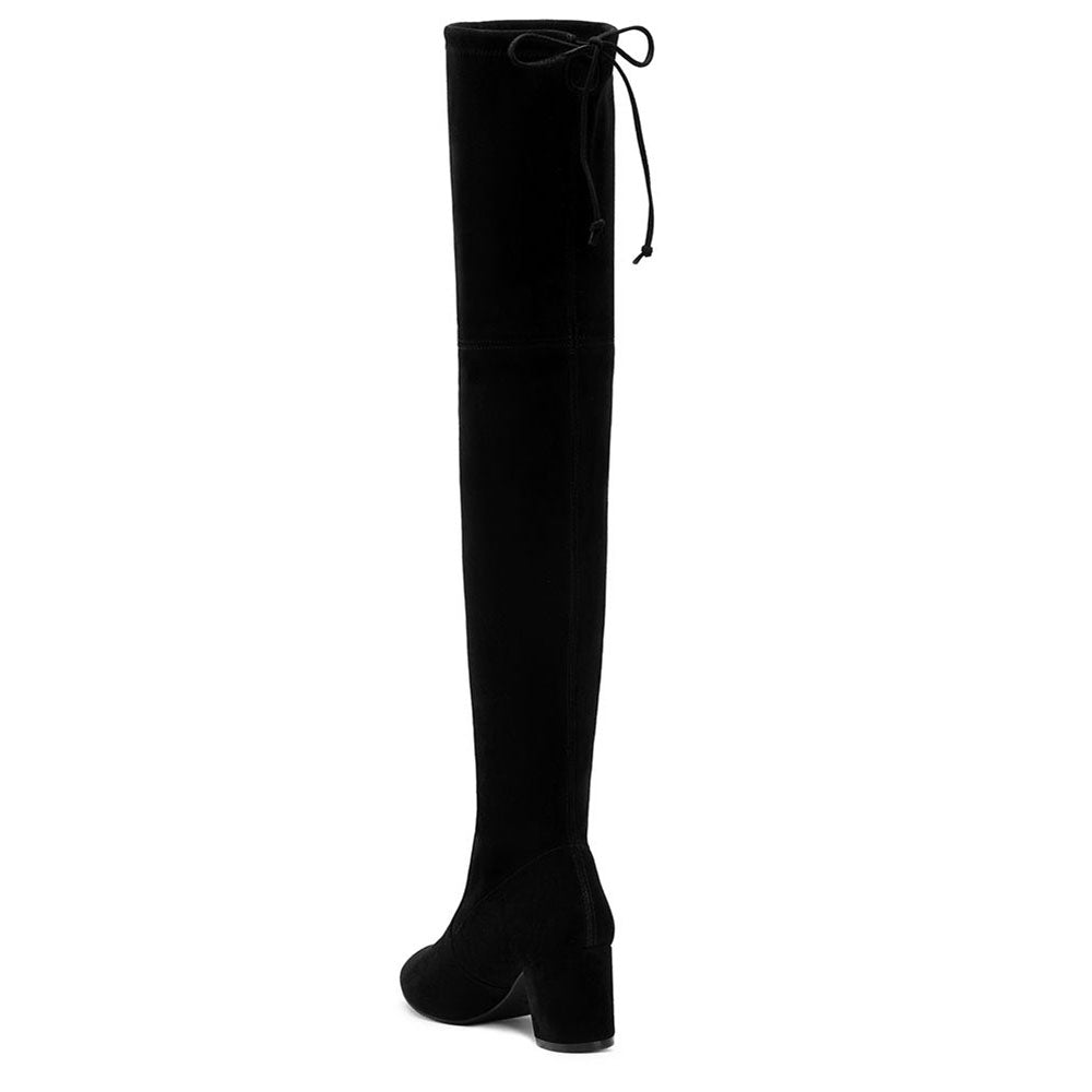 Black Suede Knee High Boots