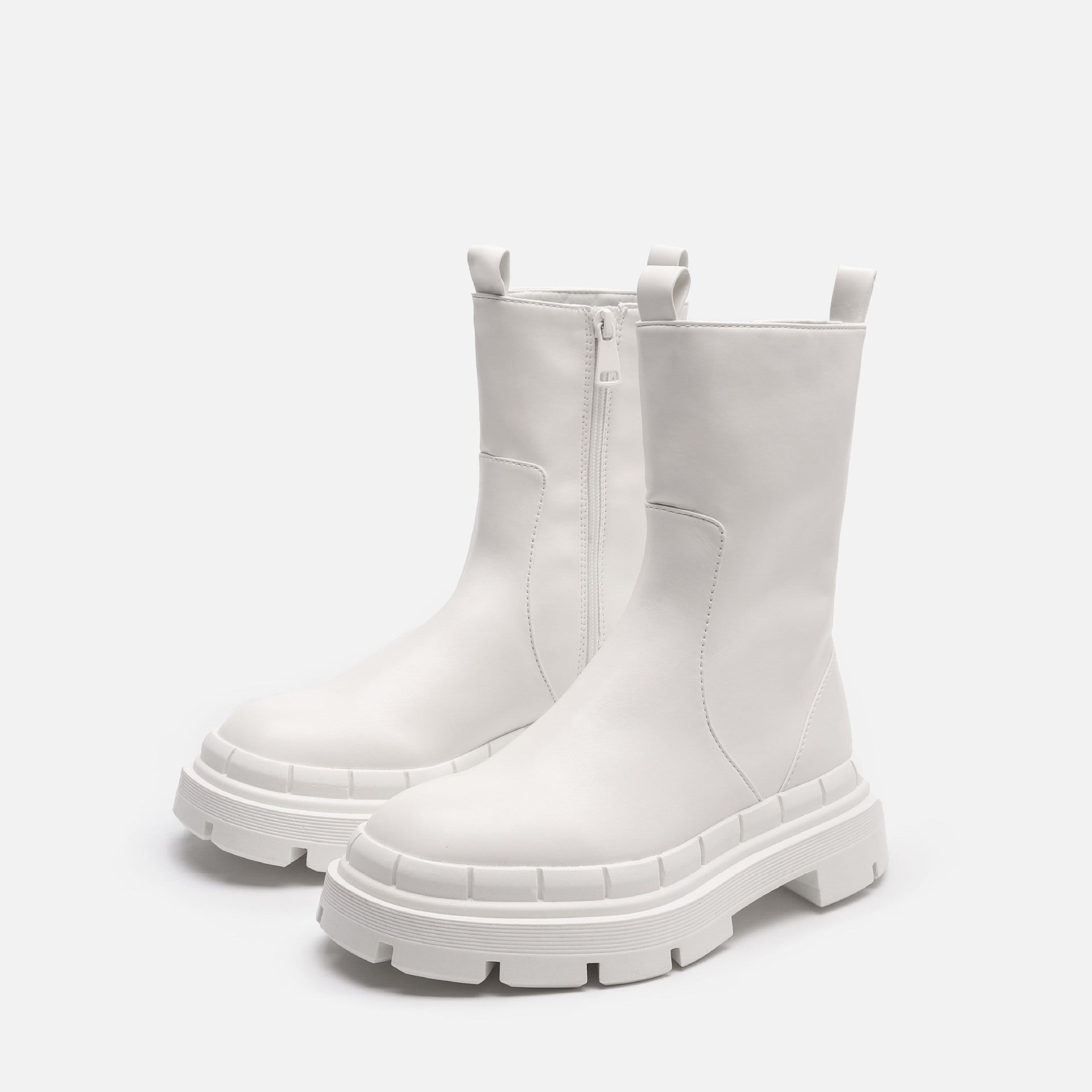 Beige Chunky Sole Chelsea Boots