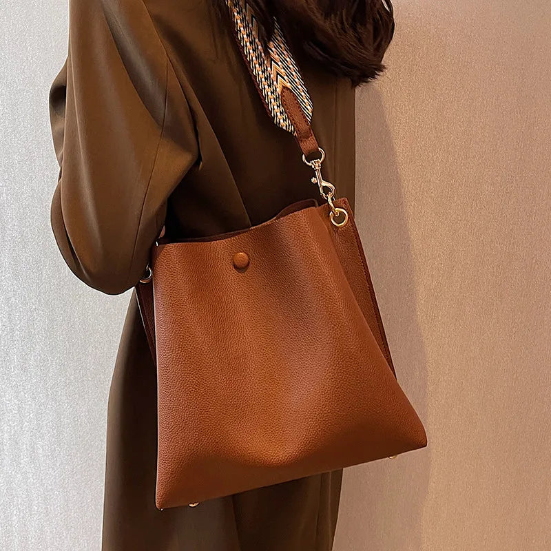 PU Leather Bucket Bag