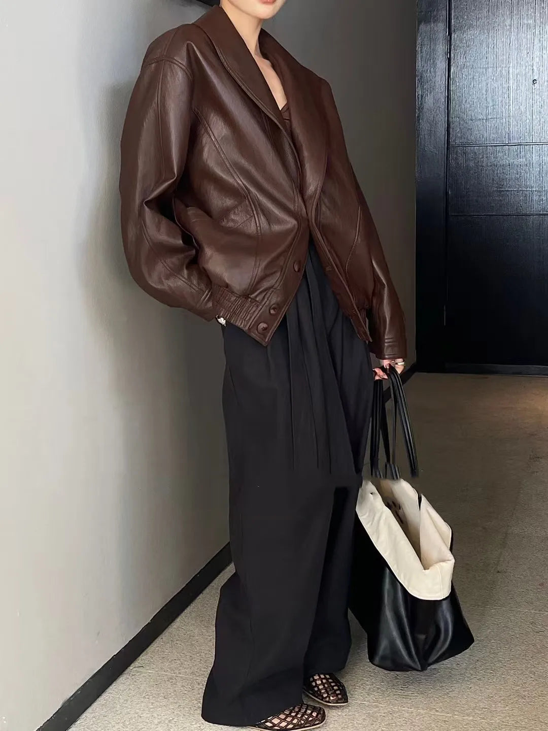 PU Faux Leather Biker Jacket