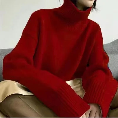 Thick Cashmere High Neck Sweater