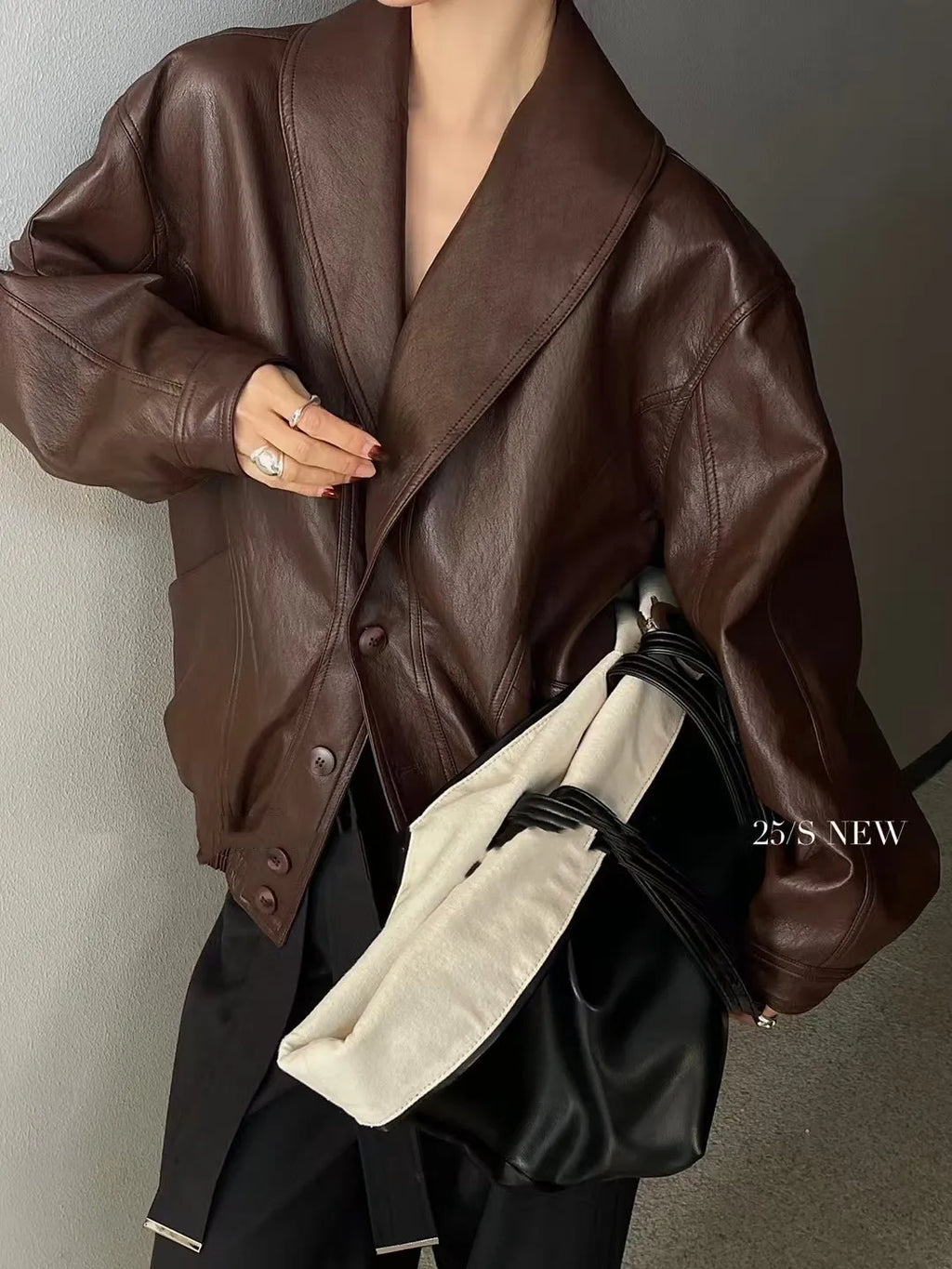 PU Faux Leather Biker Jacket