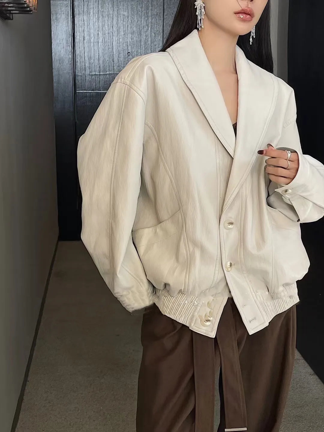 PU Faux Leather Biker Jacket