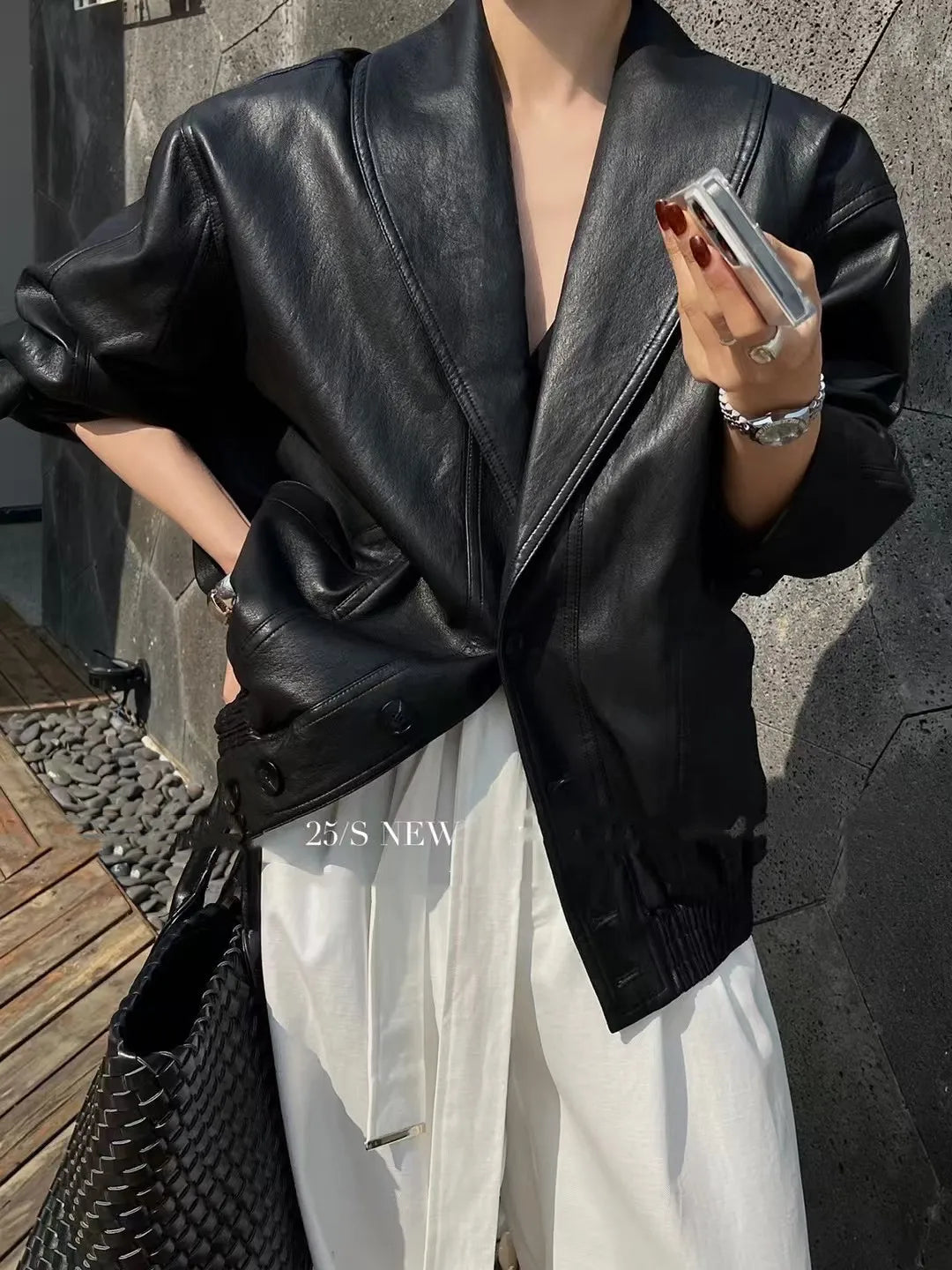 PU Faux Leather Biker Jacket