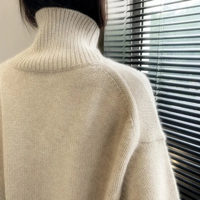 Thick Cashmere High Neck Sweater