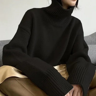 Thick Cashmere High Neck Sweater