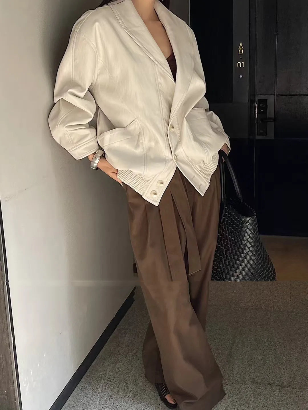 PU Faux Leather Biker Jacket