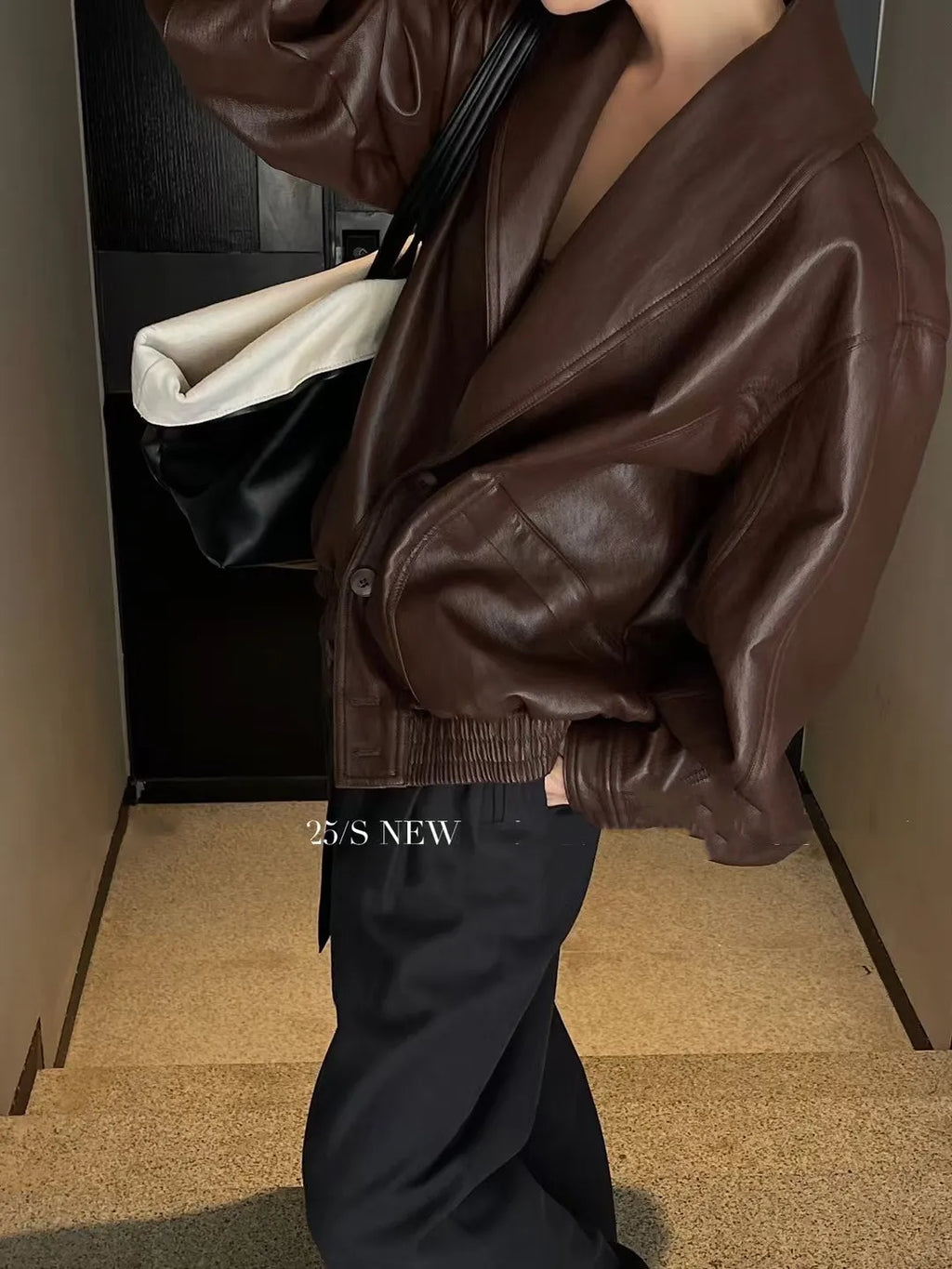 PU Faux Leather Biker Jacket